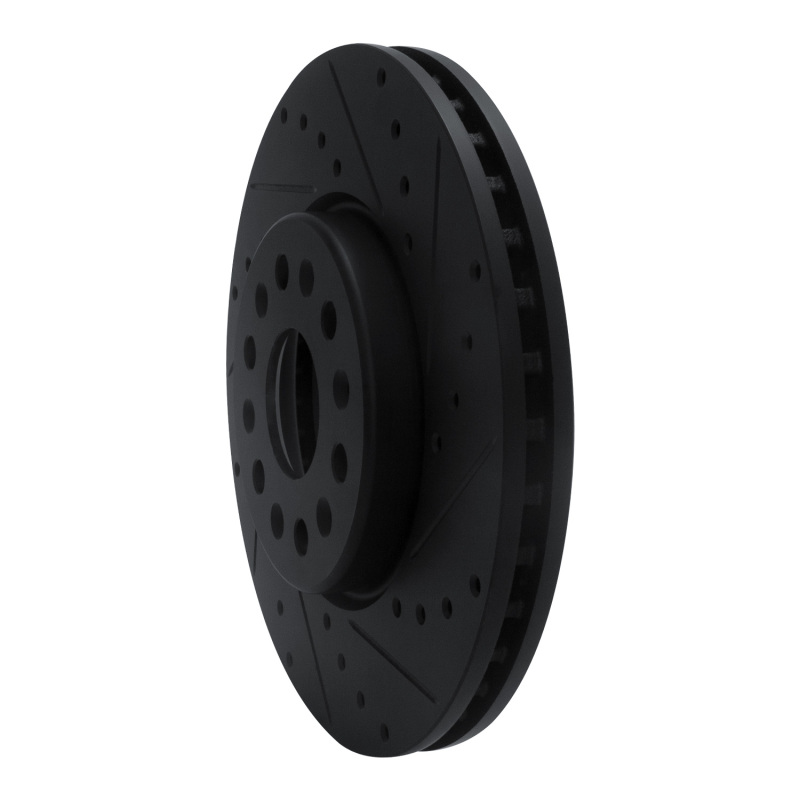 Buick Enclave Brake Rotor (1) - Front Right - R1 Concepts - Drilled & Slotted - Black - `17-`25